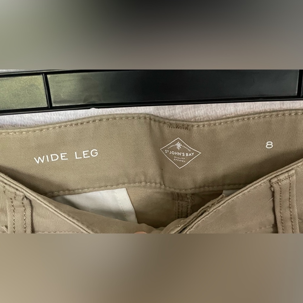 St. John's Bay Women's Tan Wide Leg Pants - Picture 3 of 4